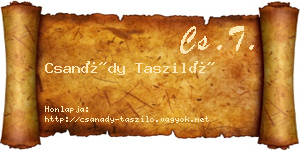 Csanády Tasziló névjegykártya